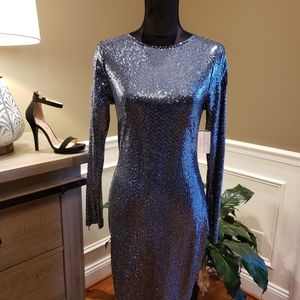 Blue seqin dress